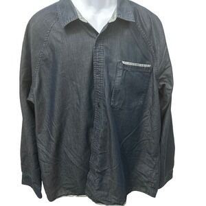 Toad&Co Yonder Shirt Men's Long Sleeve Chambray Button Down Blue Cotton XL